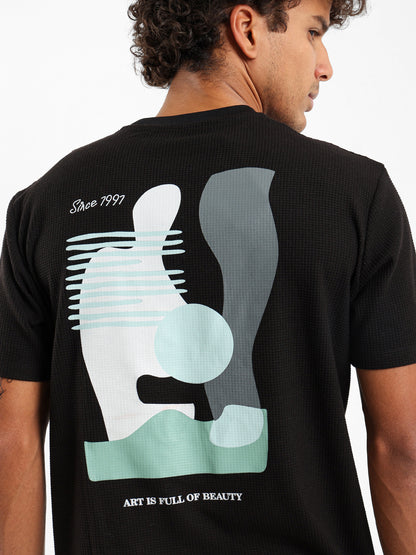 Waffle Knit Relaxed Fit T-Shirt