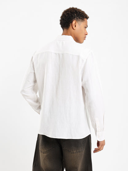 Half Placket Grandad Collar Shirt