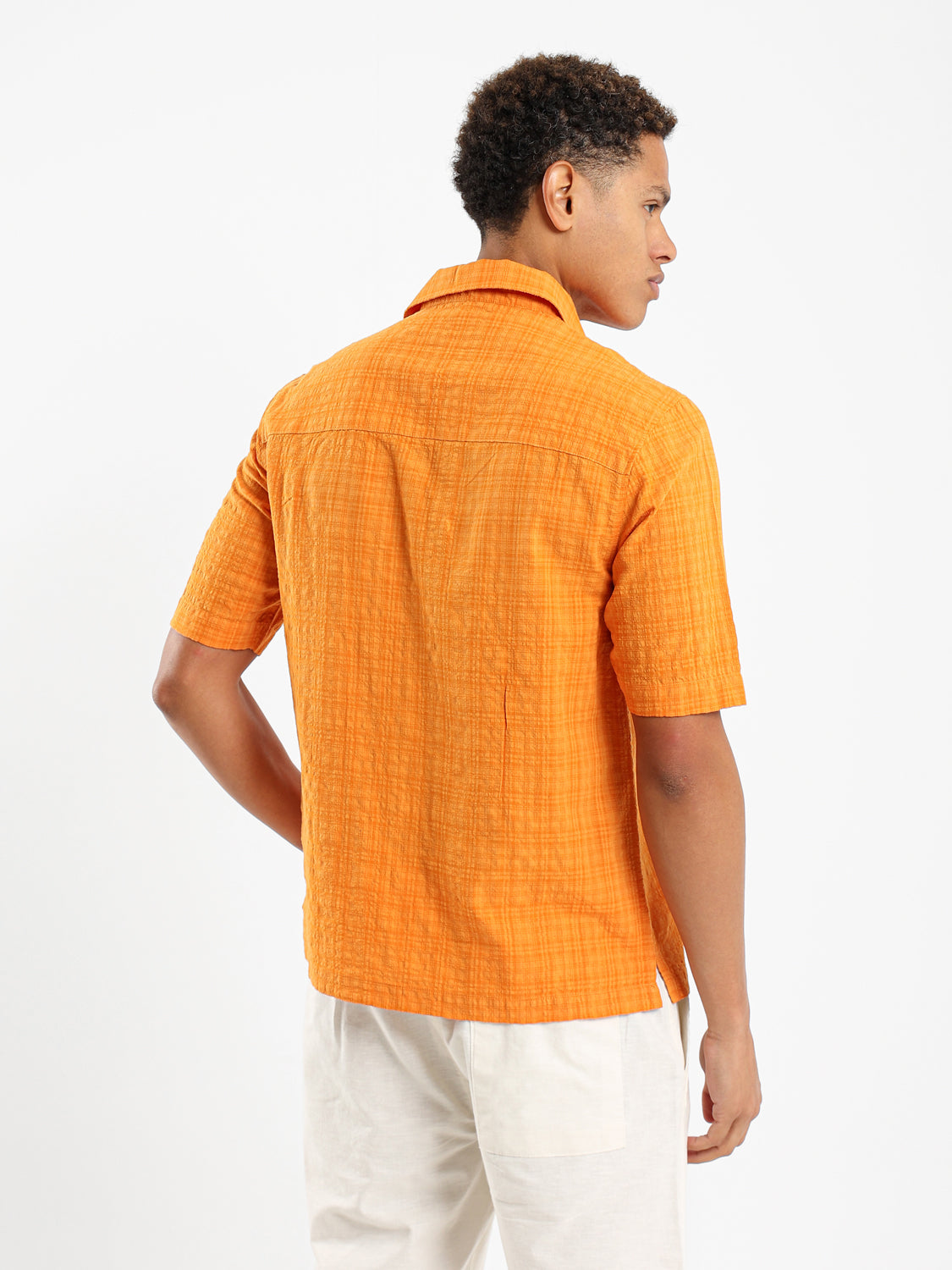 Checked Seersucker Camp Shirt