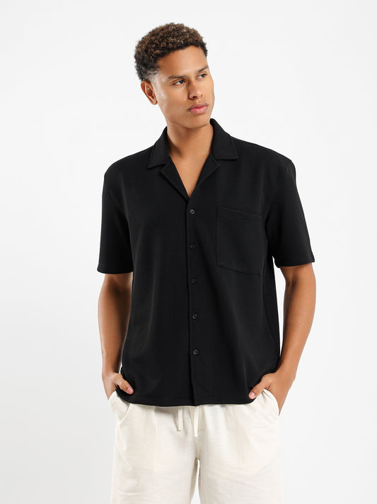 Textured Shirt with Chest Pocket