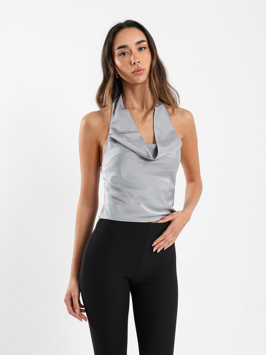 Satin Halter Neck Top