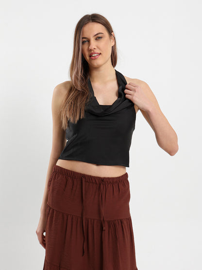 Satin Halter Neck Top