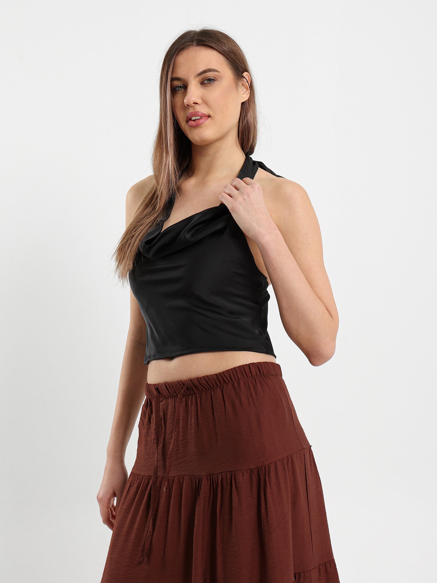 Satin Halter Neck Top