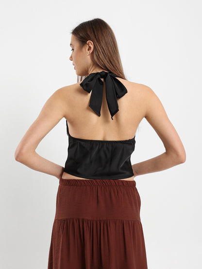 Satin Halter Neck Top