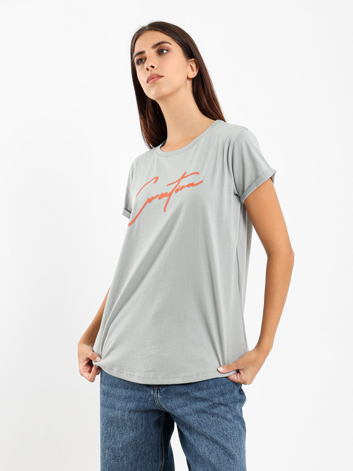 Front Text Print T-Shirt