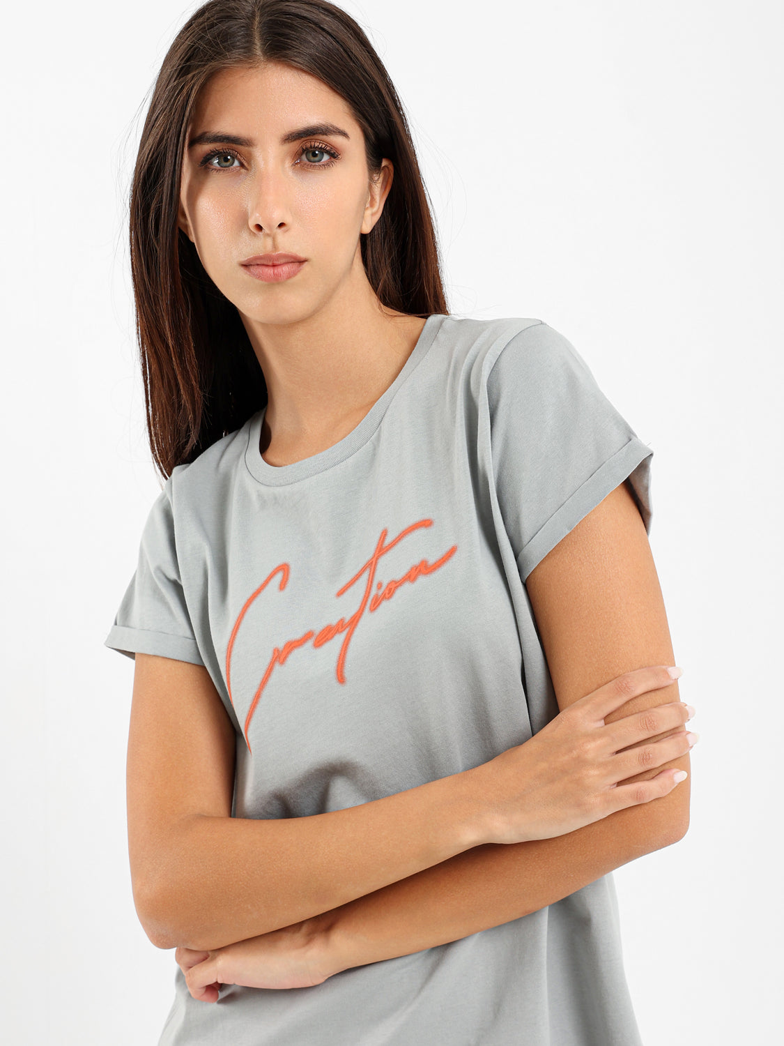 Front Text Print T-Shirt