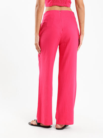 Side Pockets Pants with Back Zipper
