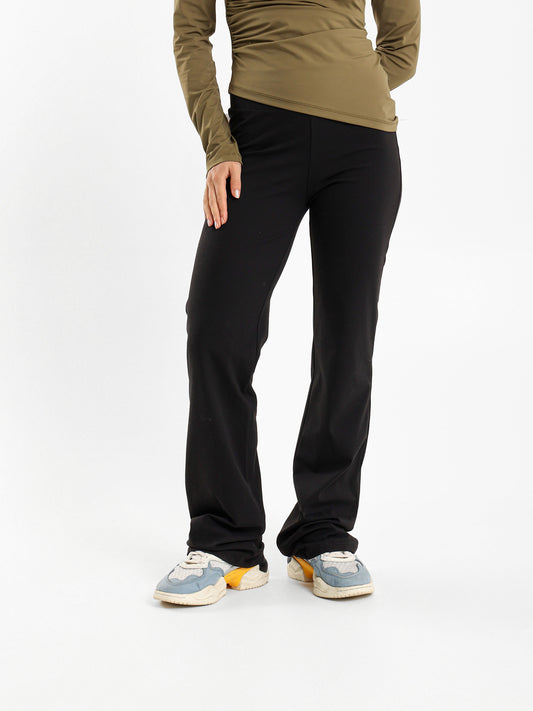 Ribbed Waist Flare Legs Pants