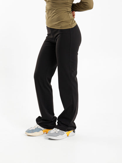 Ribbed Waist Flare Legs Pants