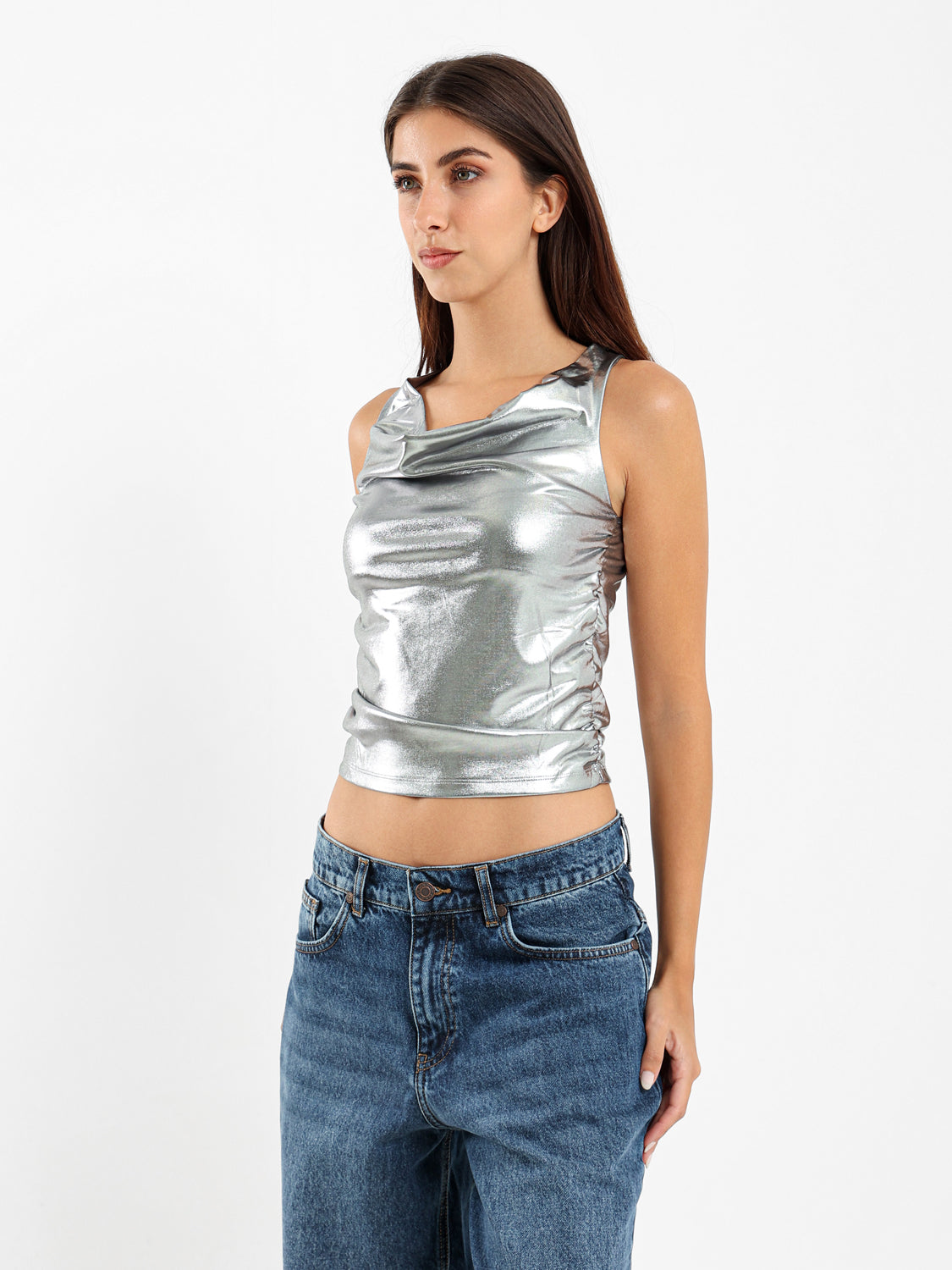 Sleeveless Drape Top