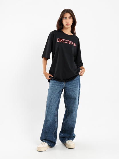 Directed By Front Print Oversized T-Shirt