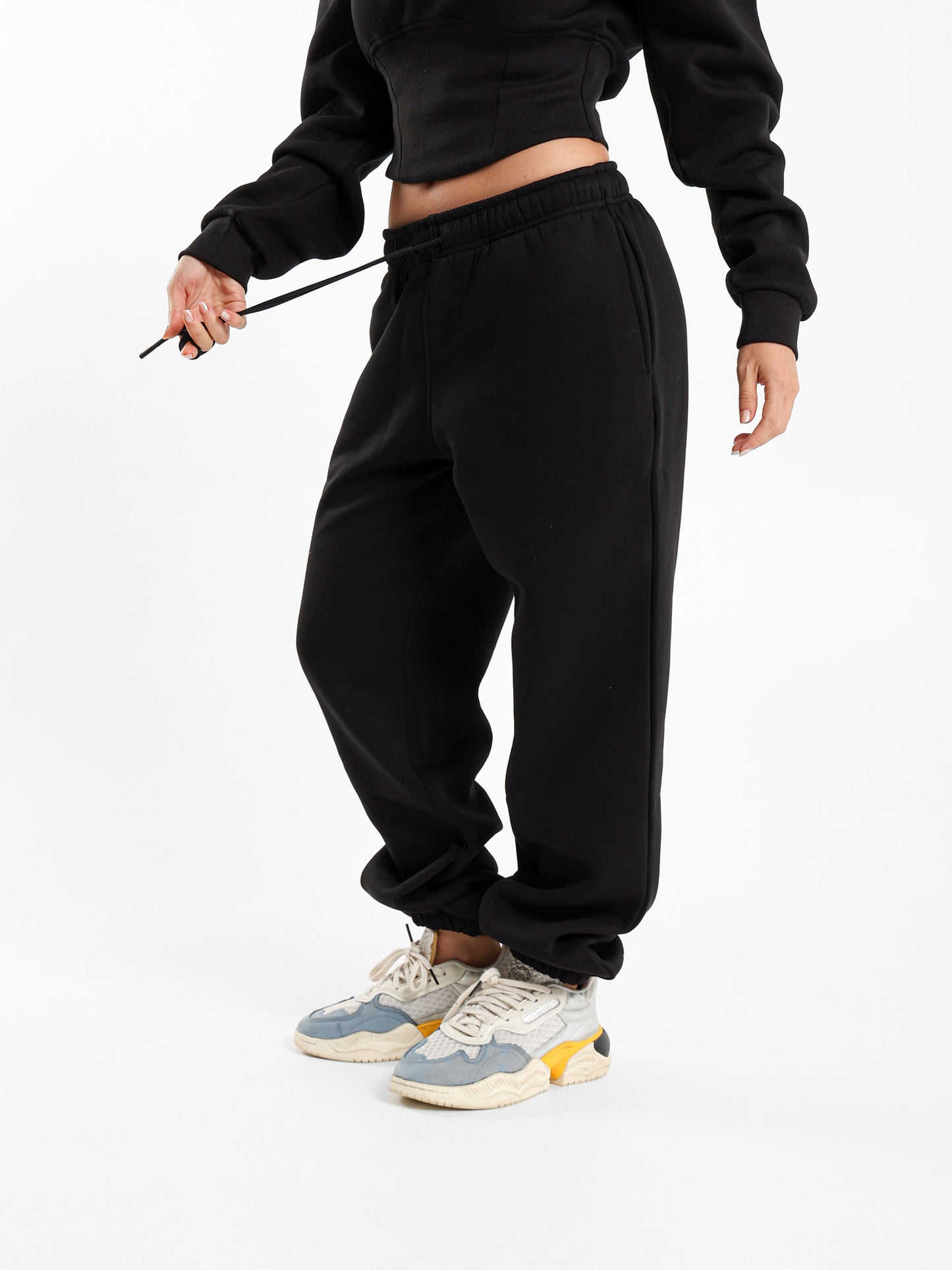 High Waist Sweatpants With Cuffs