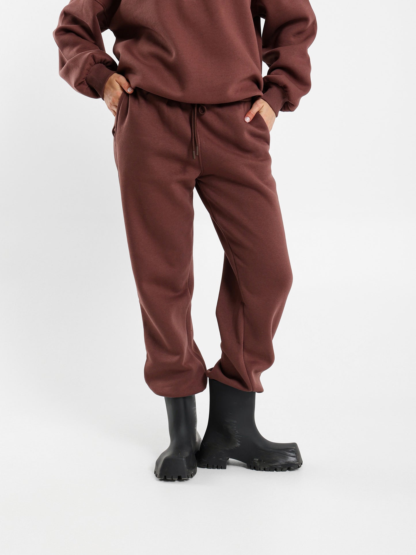 High Waist Sweatpants With Cuffs
