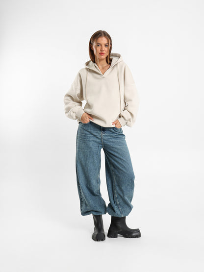 Oversized V-Neck Sweatshirt