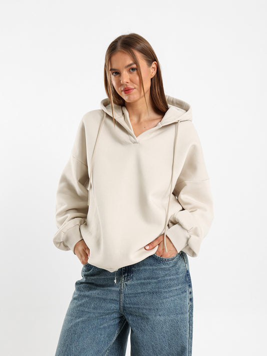 Oversized V-Neck Sweatshirt