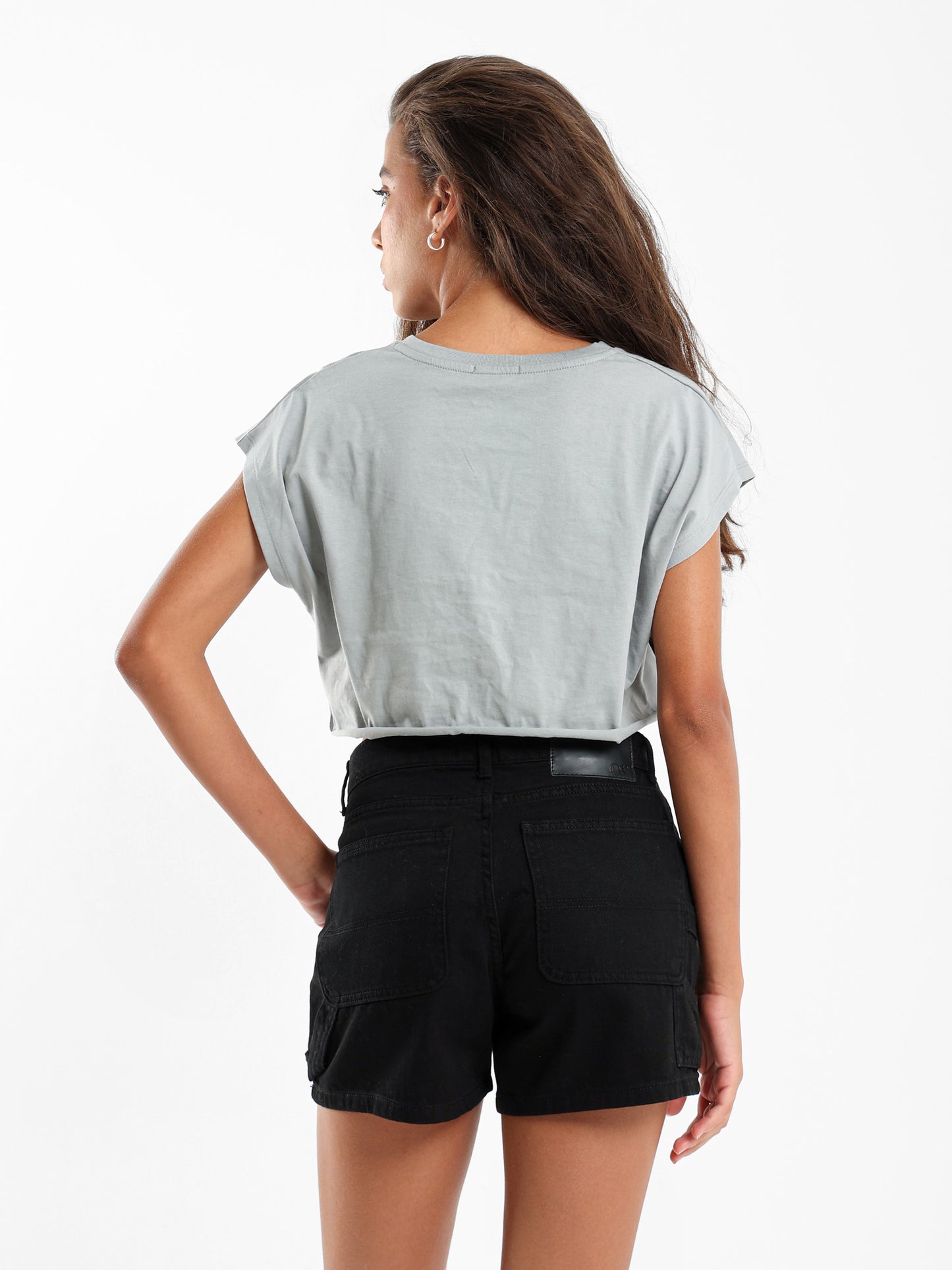 Pin Print Cropped T-Shirt