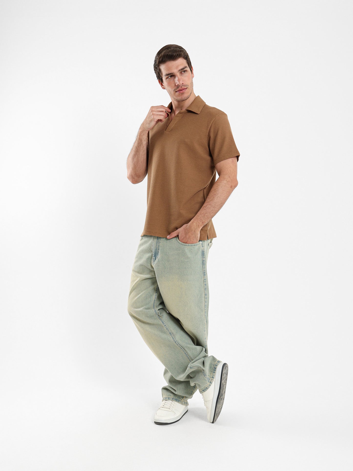 Camp Collar Waffle Short Sleeve Polo