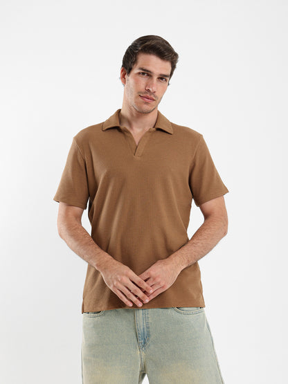 Camp Collar Waffle Short Sleeve Polo