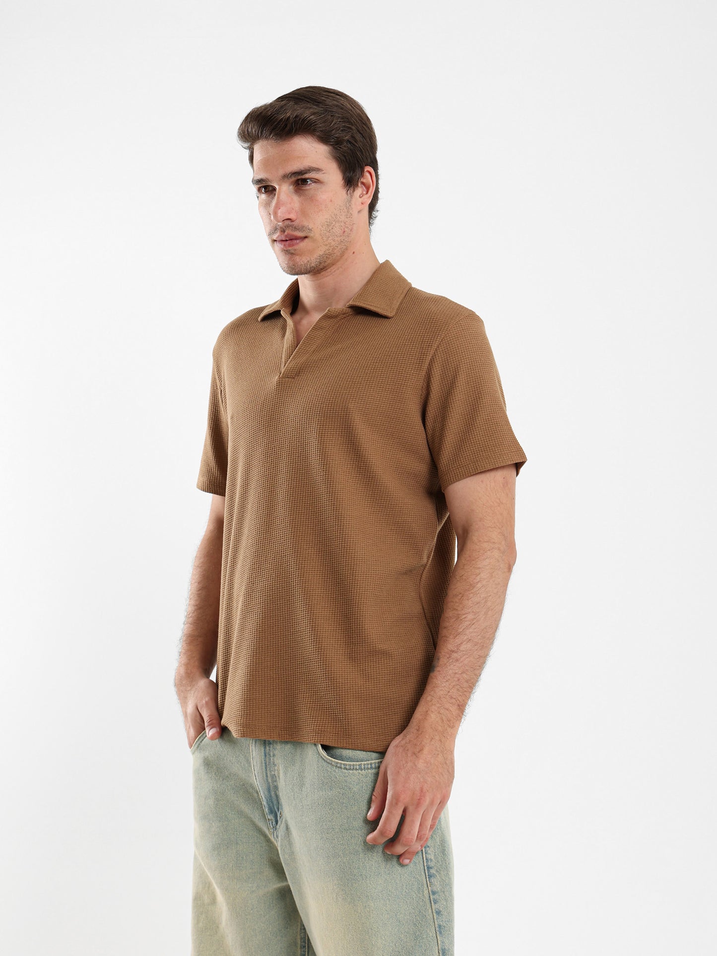 Camp Collar Waffle Short Sleeve Polo