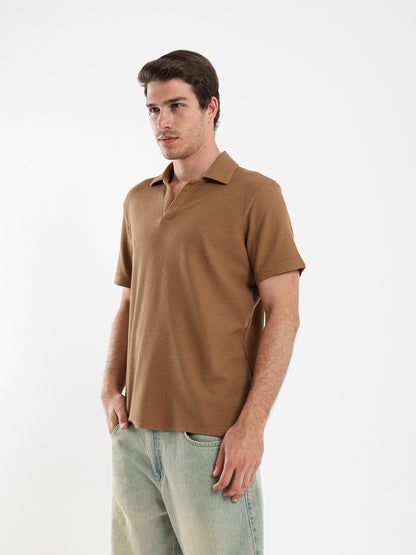 Camp Collar Waffle Short Sleeve Polo
