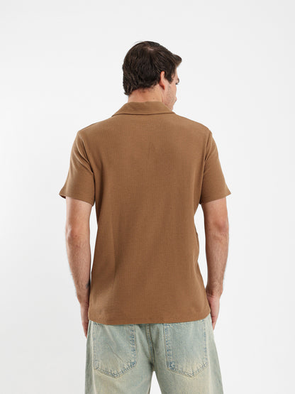 Camp Collar Waffle Short Sleeve Polo