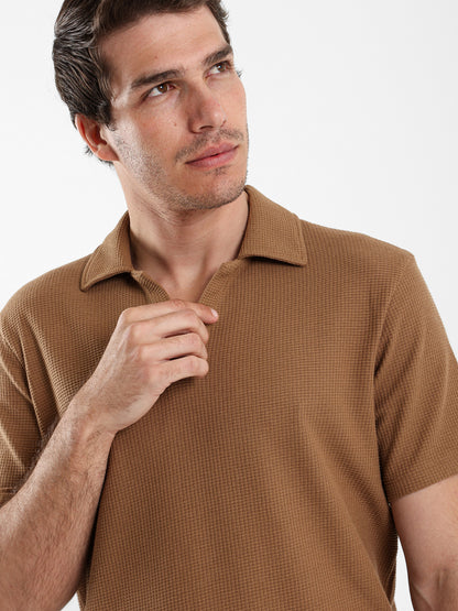 Camp Collar Waffle Short Sleeve Polo