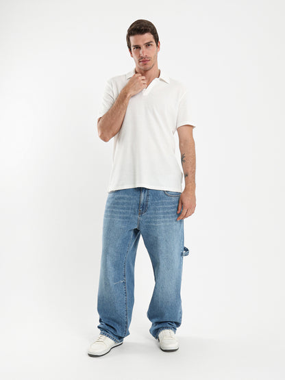 Camp Collar Waffle Short Sleeve Polo