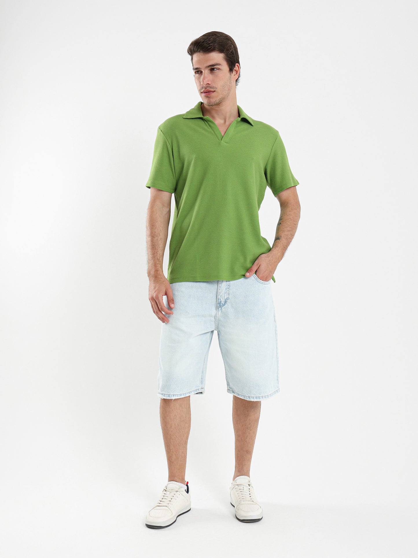 Camp Collar Waffle Short Sleeve Polo