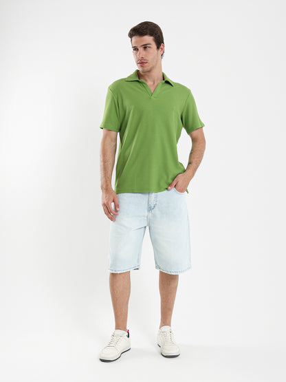 Camp Collar Waffle Short Sleeve Polo