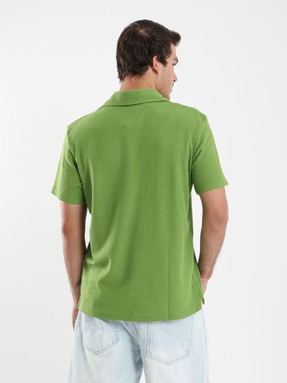 Camp Collar Waffle Short Sleeve Polo