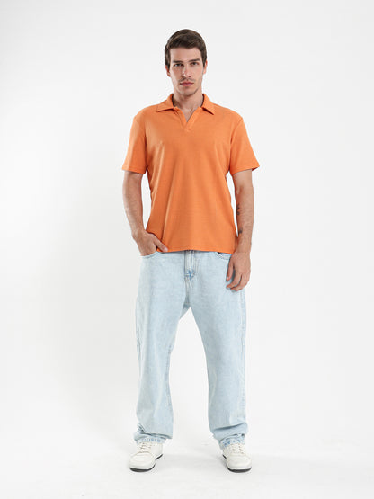 Camp Collar Waffle Short Sleeve Polo