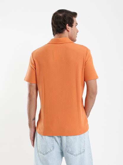Camp Collar Waffle Short Sleeve Polo