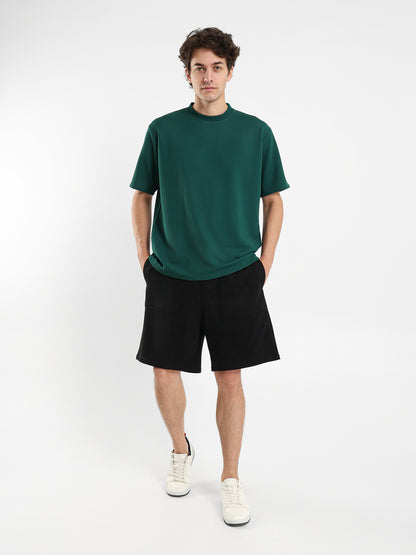 Textured Crew Neck T-Shirt