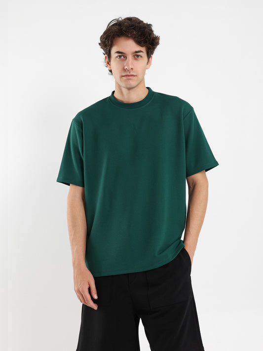 Textured Crew Neck T-Shirt