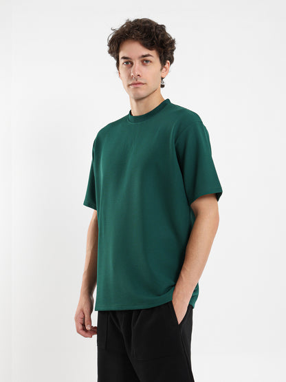 Textured Crew Neck T-Shirt
