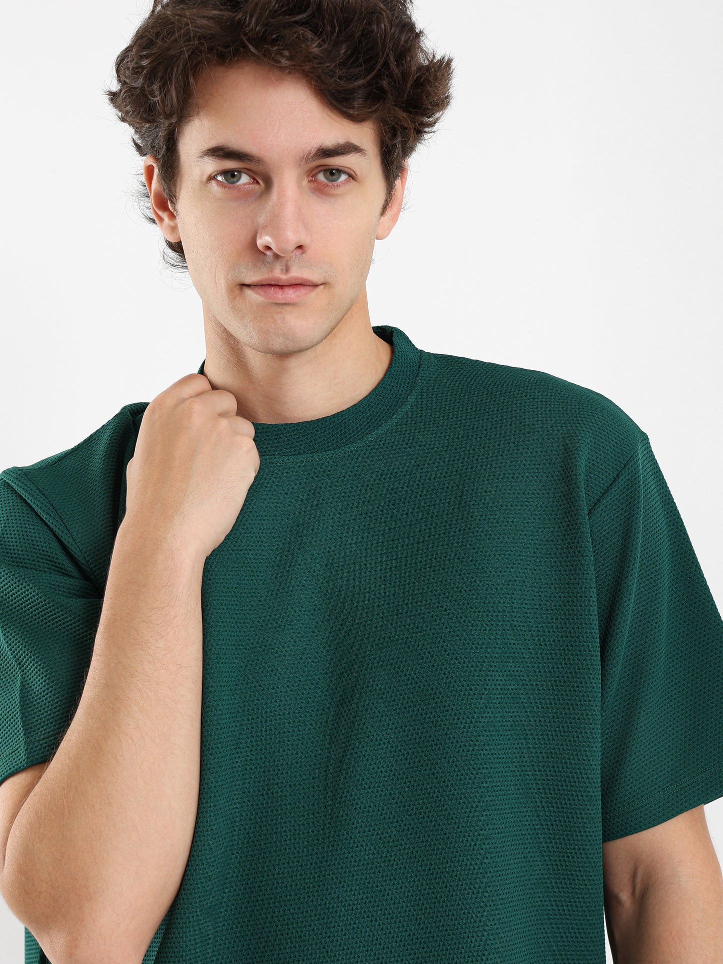 Textured Crew Neck T-Shirt