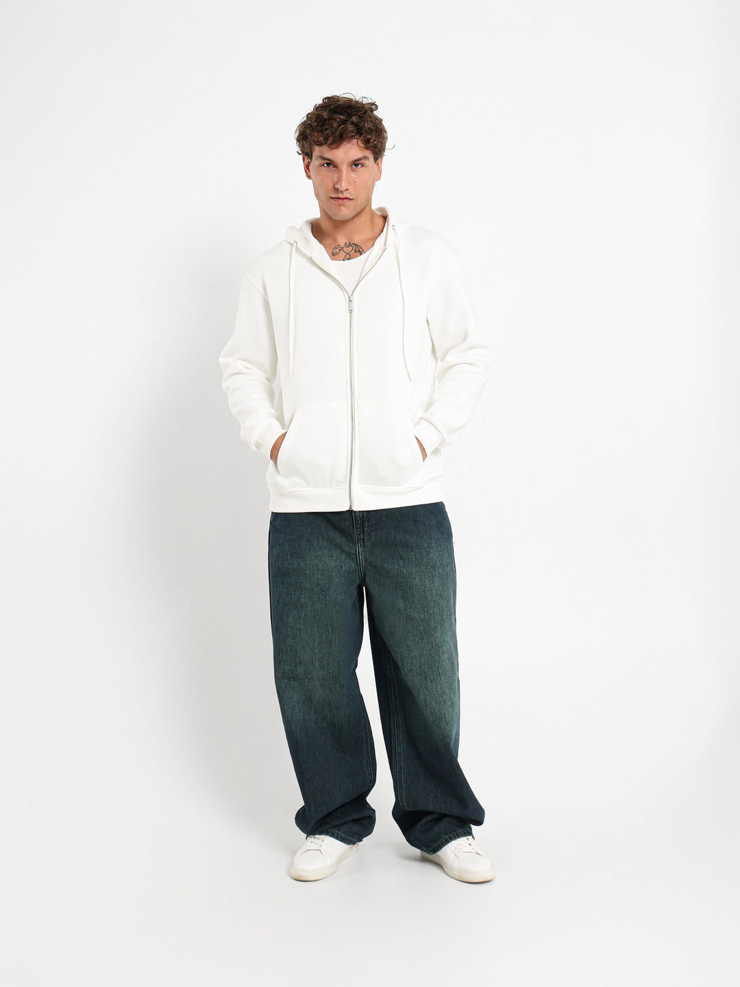 Relaxed Zip-Up Hoodie