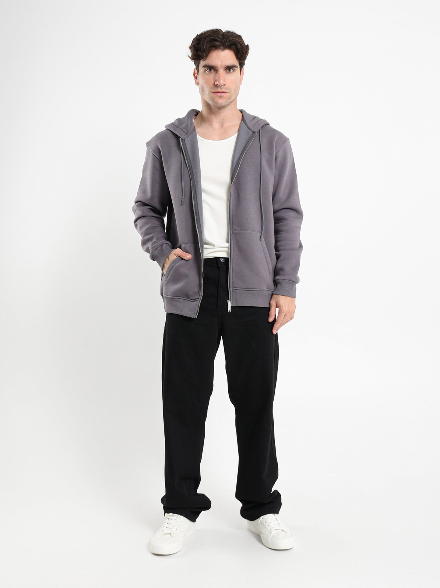Relaxed Zip-Up Hoodie