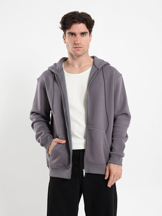 Relaxed Zip-Up Hoodie