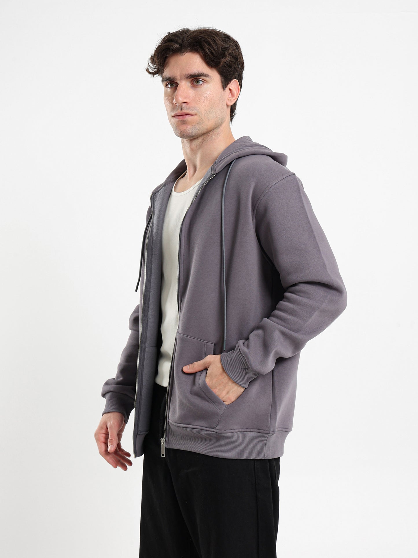 Relaxed Zip-Up Hoodie