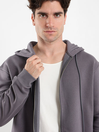 Relaxed Zip-Up Hoodie