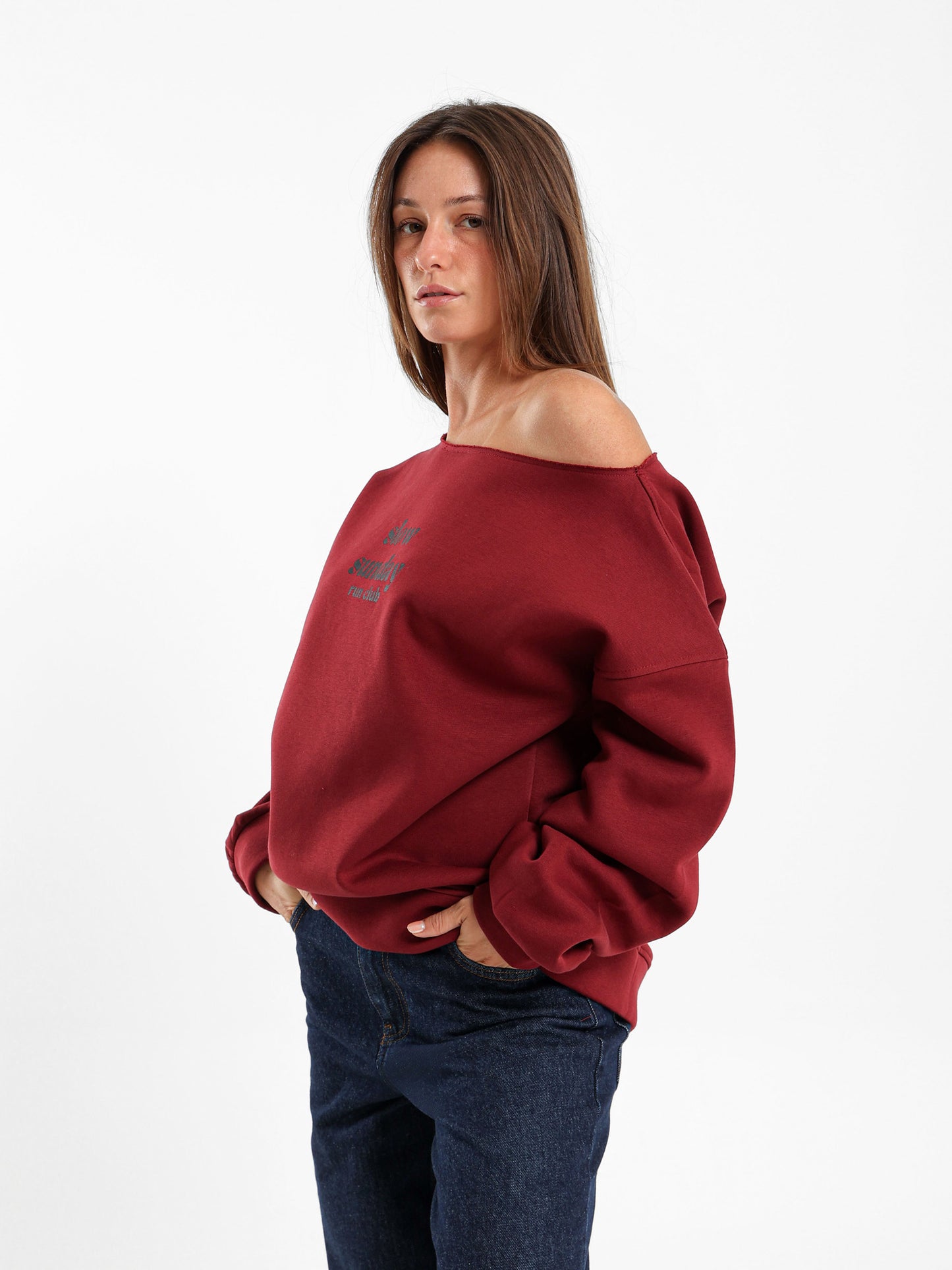 Loose Off Shoulder Sweatshirt
