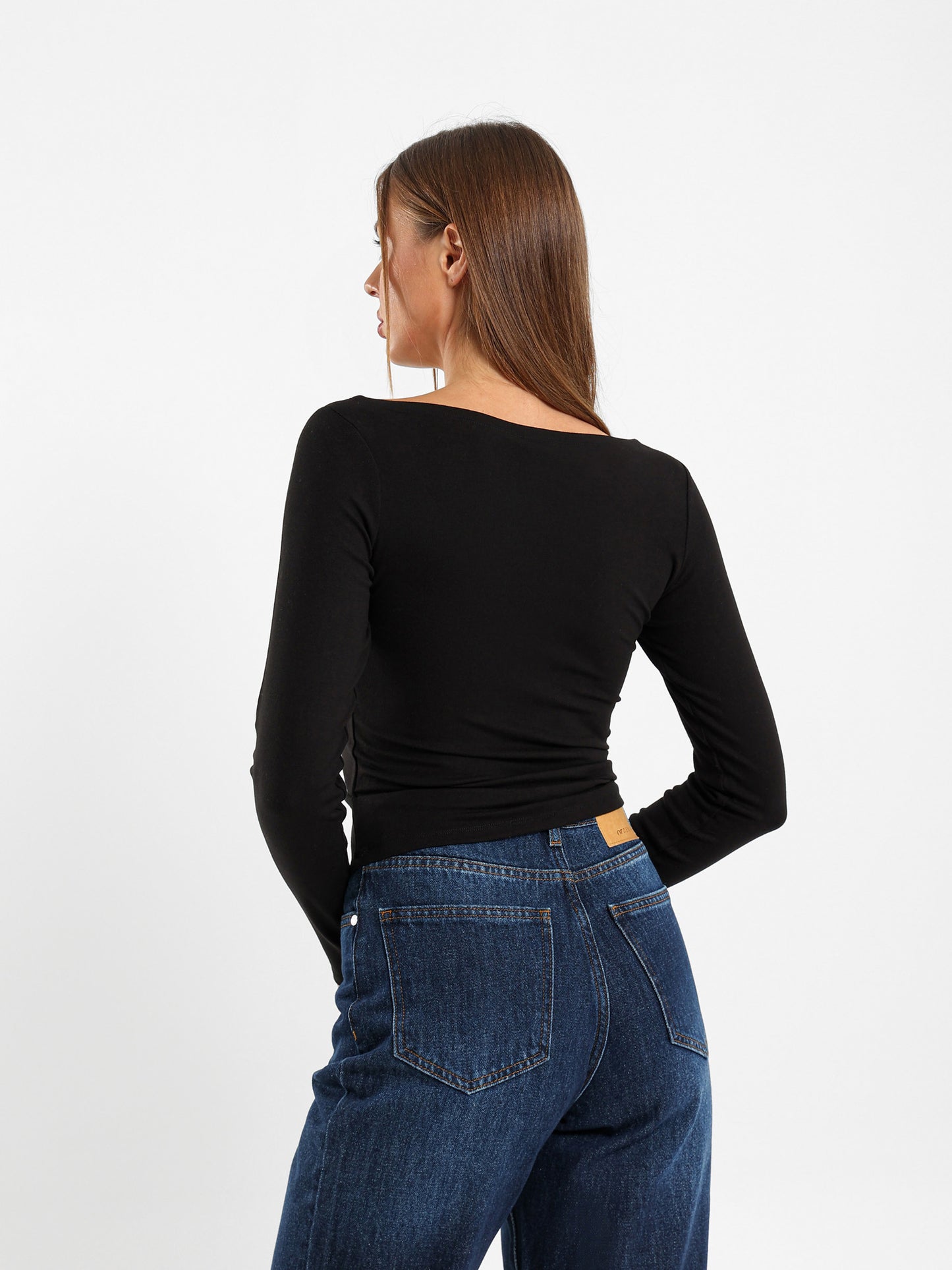 Boat Neck Long Sleeve Top