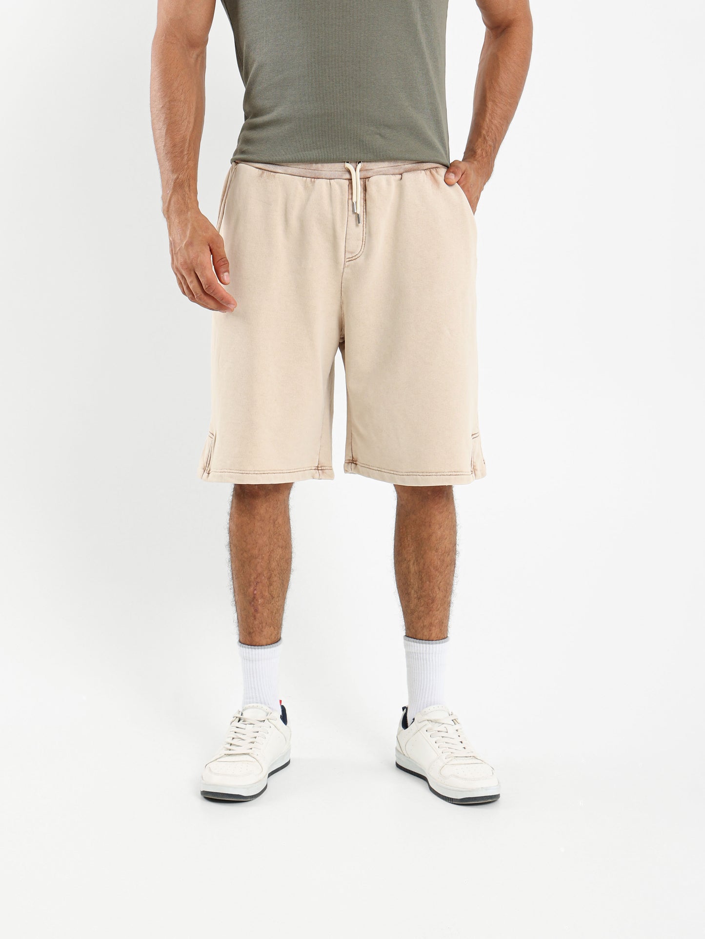 Washed Knee-Length Shorts