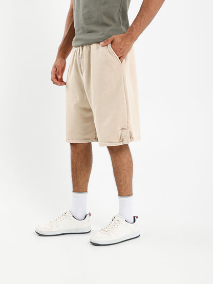 Washed Knee-Length Shorts