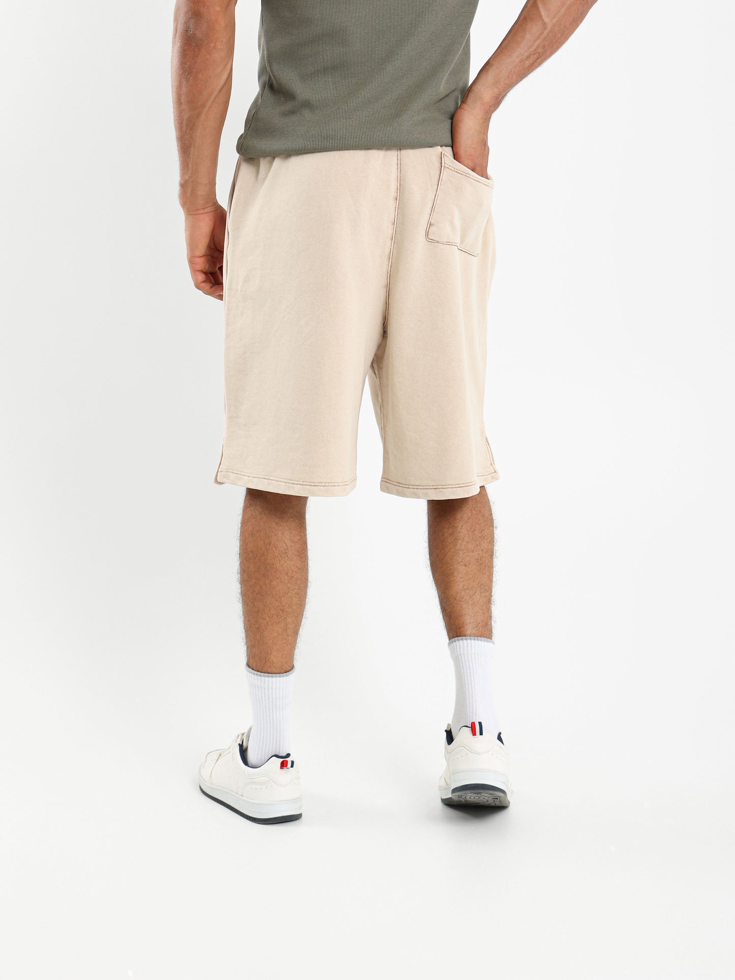 Washed Knee-Length Shorts