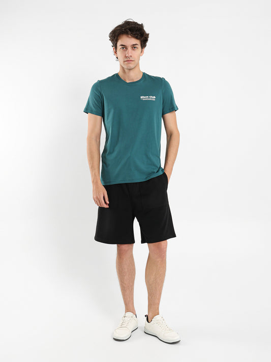 Silent Club Text Print T-Shirt
