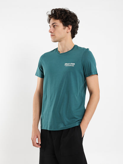 Silent Club Text Print T-Shirt