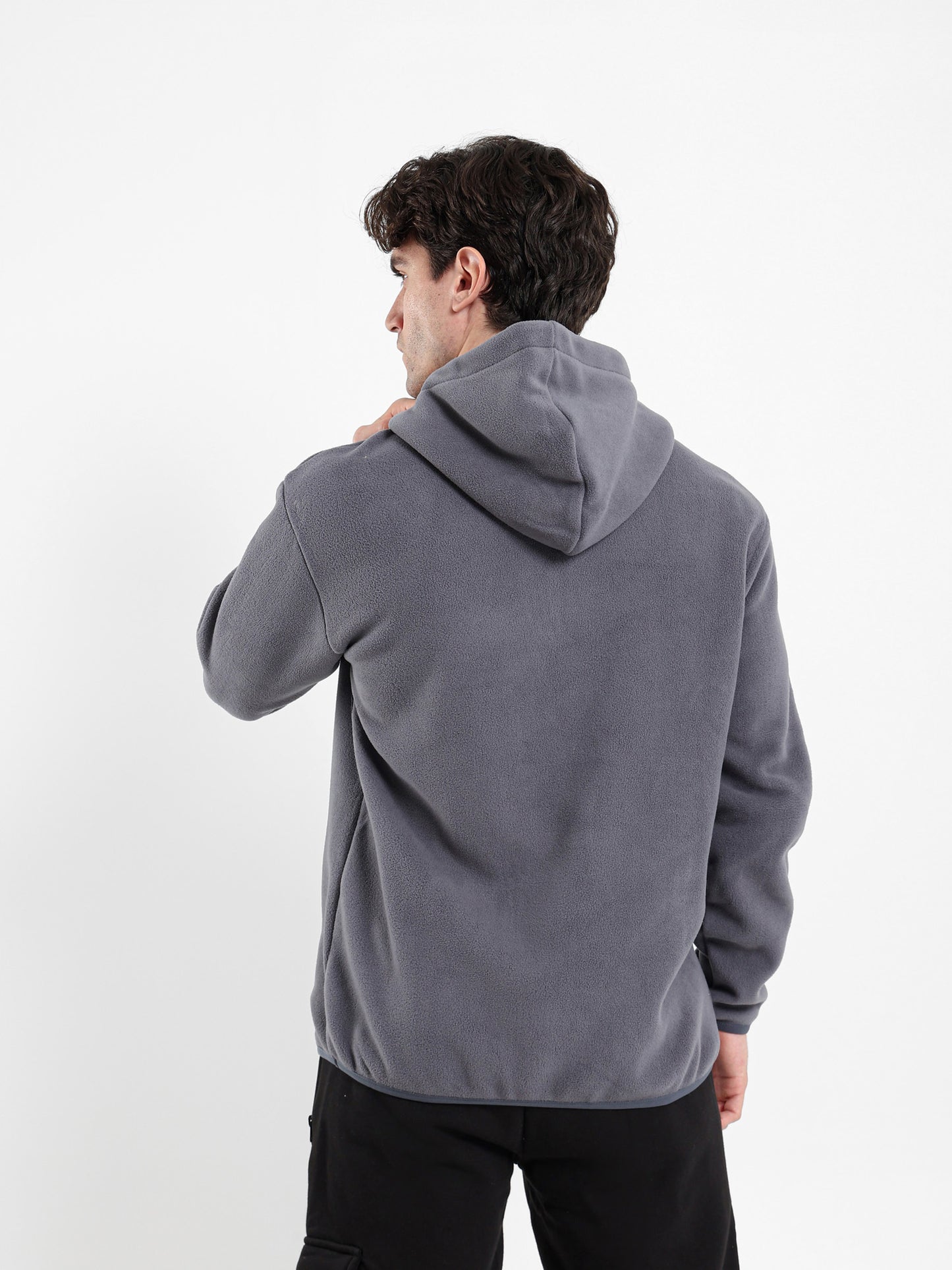 Fleece Zip Neck Hoodie