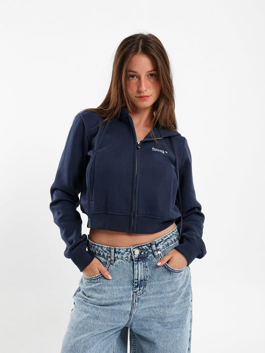 Success Is Calm Print Cropped Hoodie